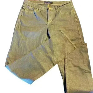 Rock Republic Berlin khaki w/gold shimmer mid rise skinny jeans-size 10